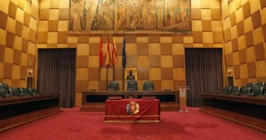 El Mundialito en el Salón de plenos del Ayuntamiento de Zaragoza